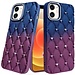 For Apple For Apple iPhone 12 & iPhone 12 Pro Floral Joy Glitter Shimmer Leather Feel Thick TPU Case