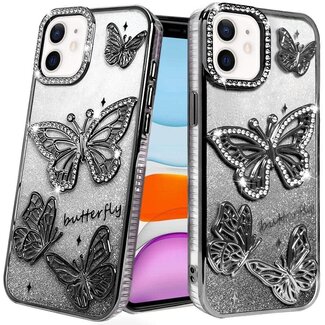 For Apple For Apple iPhone 11 (XI6.1) Butterfly Freedom Shimmer Glitter Thick TPU Case Cover