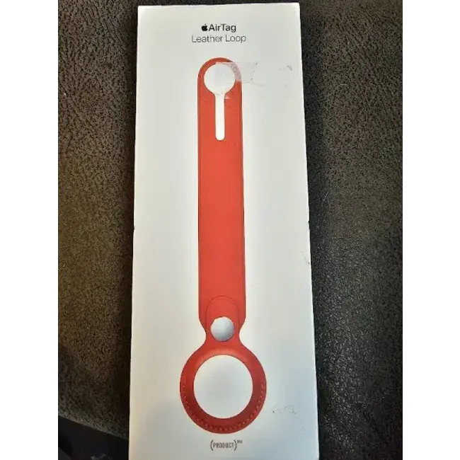 Apple Air Tag Leather Loop Red