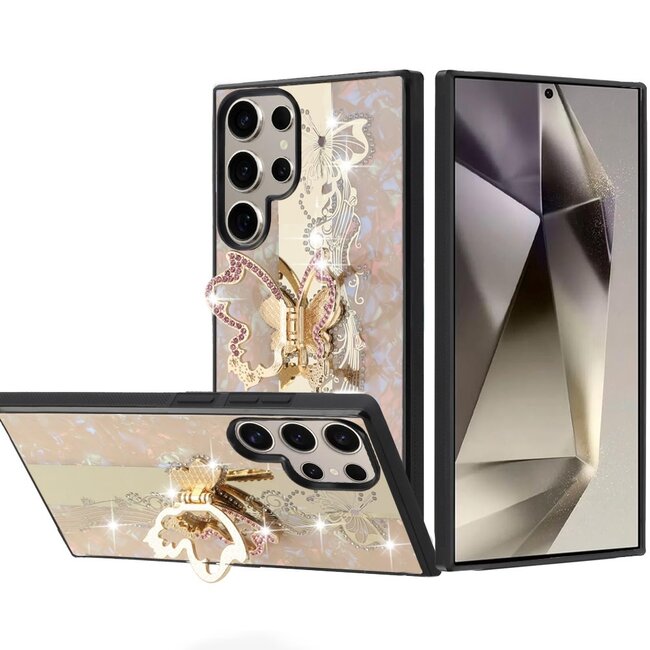 For Samsung For Samsung Galaxy s25 Ultra SPLENDID Diamond Glitter Ornaments Engraving Case Cover Enchanted Butterfly