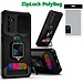 For Samsung [PolyBag] For Samsung s25/s24 Multi-Functional Card Magnetic Ring Stand Hybrid Camera Case Cover