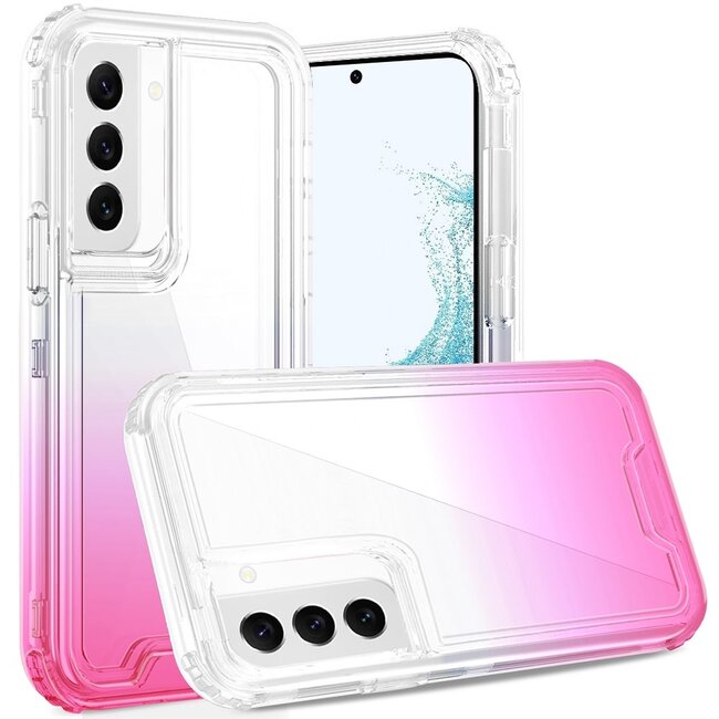 For Samsung For Samsung Galaxy S22 Plus 3in1 Two Tone Shockproof Transparent Hybrid Case