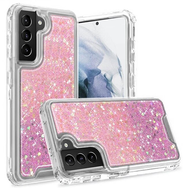 For Samsung For Samsung Galaxy s21 Plus, s30 Plus Epoxy Sticker Glitter 3in1 Shockproof Transparent Hybrid Case