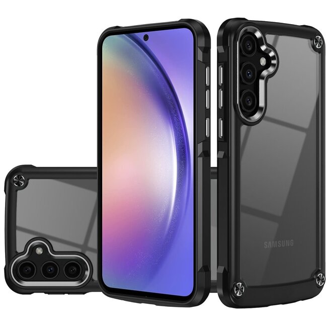 For Samsung For Samsung Galaxy A54 Ultimate CaseX Transparent Hybrid Case with Metal Buttons And Camera Edges