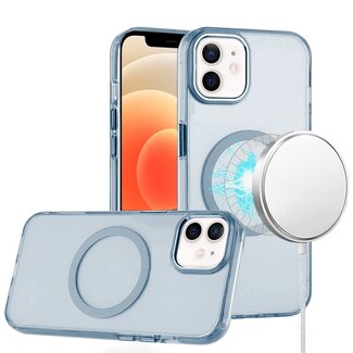 For Apple For Apple iPhone 12 & iPhone 12 Pro Magnetic Circle Ring Transparent Premium Acrylic with Metal Buttons & Camera Raised Lip