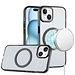For Apple For Apple iPhone 15 Plus Magnetic Circle Ring Transparent Premium Acrylic with Metal Buttons & Camera Raised Lip