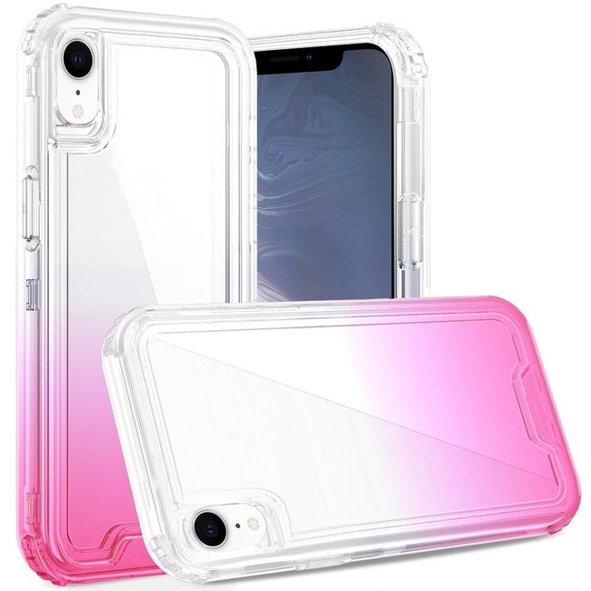 For Apple For Apple iPhone XR 3in1 Two Tone Shockproof Transparent Hybrid Case