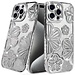 For Apple For Apple iPhone 15 Pro Max Shimmer Glitter Floral Design Thick TPU Case Cover