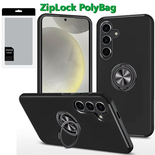 For Samsung [PolyBag] For Samsung s25 Plus/s24 Plus CHIEF Oil Painted Magnetic Ring Stand Hybrid Case Cover