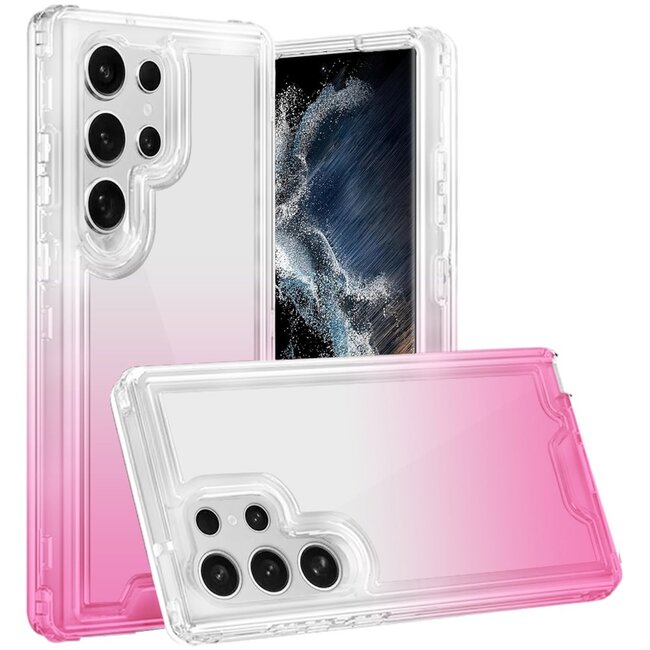 For Samsung For Samsung Galaxy S22 Ultra 3in1 Two Tone Shockproof Transparent Hybrid Case