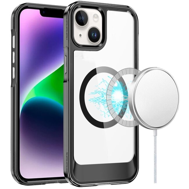 For Apple For Apple iPhone 14/13 Thick Transparent HQ Magnetic Circle Case