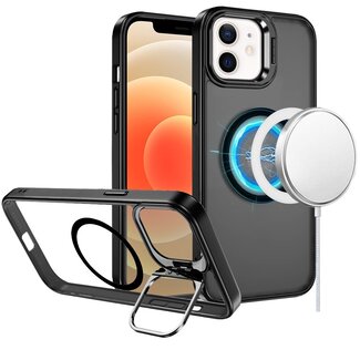 For Apple For Apple iPhone 12 & iPhone 12 Pro Fearless Tough HQ Metallic Hybrid with Camera Ring Stand Magnetic Circle Case