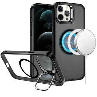 For Apple For Apple iPhone 12 Pro Max 6.7 Fearless Tough HQ Metallic Hybrid with Camera Ring Stand Magnetic Circle Case