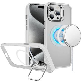 For Apple For Apple iPhone 15 Pro Max Fearless Tough HQ Metallic Hybrid with Camera Ring Stand Magnetic Circle Case