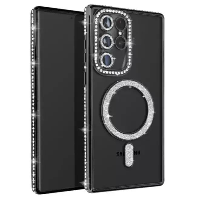For Samsung For Samsung Galaxy S25 Ultra  Max Luxury Diamond Soft TPU Magnetic Case