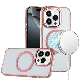 For Apple For Apple iPhone 16 Pro Max 6.9 inch Magnetic Circle Ring Transparent Premium Acrylic with Metal Buttons & Camera Raised Lip