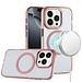 For Apple For Apple iPhone 16 Pro Max 6.9 inch Magnetic Circle Ring Transparent Premium Acrylic with Metal Buttons & Camera Raised Lip
