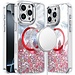 For Apple For Apple iPhone 16 Pro Max 6.9 inch Epoxy Glitter Shimmer Magnetic Circle Hybrid Case