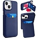 For Apple For Apple iPhone 14/13 Card Holder with Mirror Inside PU Leather Hybrid Case