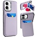 For Apple For Apple iPhone 16 Plus 6.7 inch Card Holder with Mirror Inside PU Leather Hybrid Case