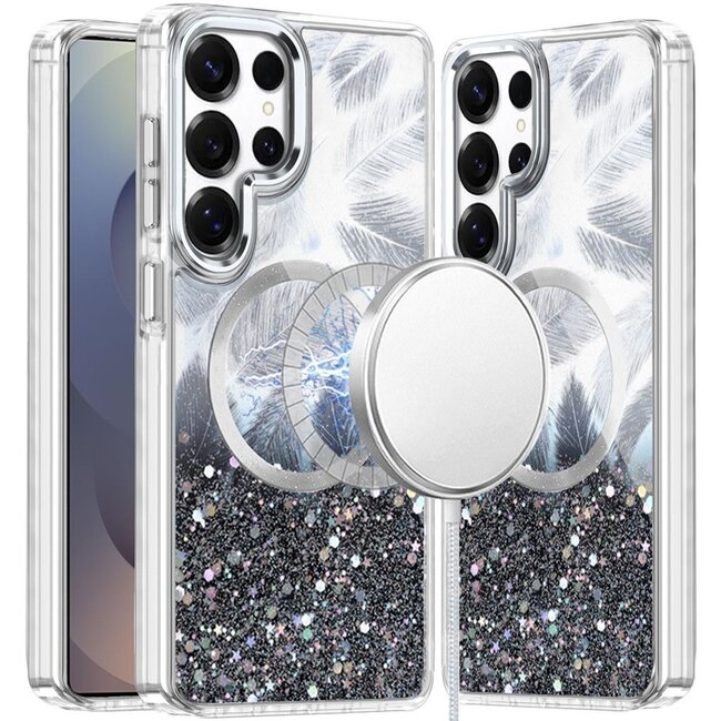 For Samsung For Samsung Galaxy s25 Ultra Epoxy Glitter Shimmer Magnetic Circle Hybrid Case
