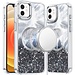For Apple For Apple iPhone 12 & iPhone 12 Pro Epoxy Glitter Shimmer Magnetic Circle Hybrid Case