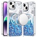 For Apple For Apple iPhone 13 6.1 Epoxy Glitter Shimmer [Magnetic Circle] Hybrid Case