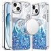 For Apple For Apple iPhone 15 Epoxy Glitter Shimmer Magnetic Circle Hybrid Case