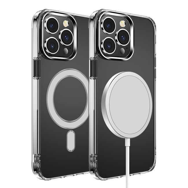 For Apple For Apple iPhone SE 3 (2022) SE/8/7 Thick Transparent Magnetic Circle Shockproof Hybrid