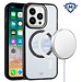 For Apple For Apple iPhone 15 METKASE Magnetic Circle Ring Transparent Premium Acrylic Case Cover with Metal Buttons & Camera Raised Lip in Slide-Out Package