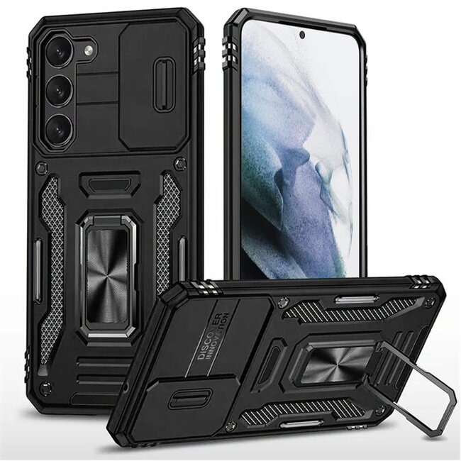 For Samsung For Samsung Galaxy s21 Plus, s30 Plus Utter Tough Metal Ring Movable Camera Window Hybrid Case Cover