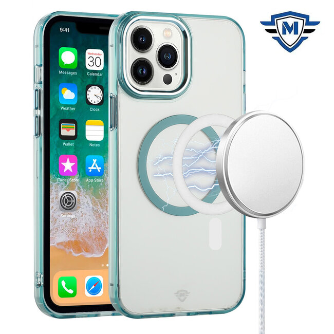 For Apple For Apple iPhone 16 Pro 6.3 inch METKASE Magnetic Circle Ring Transparent Premium Acrylic Case Cover with Metal Buttons & Camera Raised Lip in Slide-Out Package