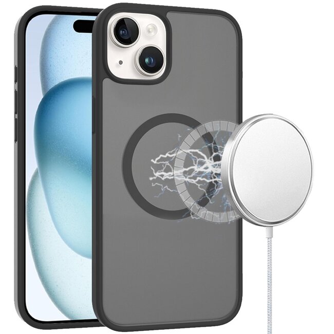 For Apple For Apple iPhone 15 Plus Magnetic Circle Smooth Safe Matte Feel Hybrid Case
