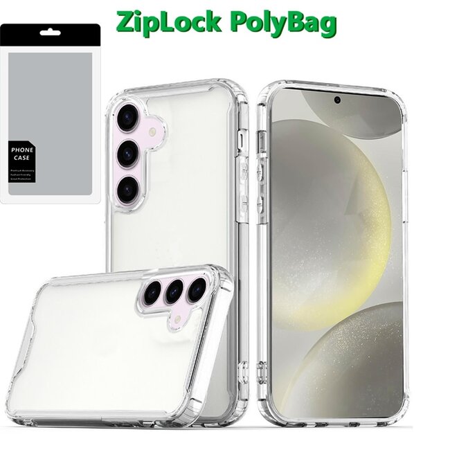 For Samsung [PolyBag] For Samsung Galaxy s25 Plus/s24 Plus Colored Shockproof Transparent Hard PC TPU Hybrid