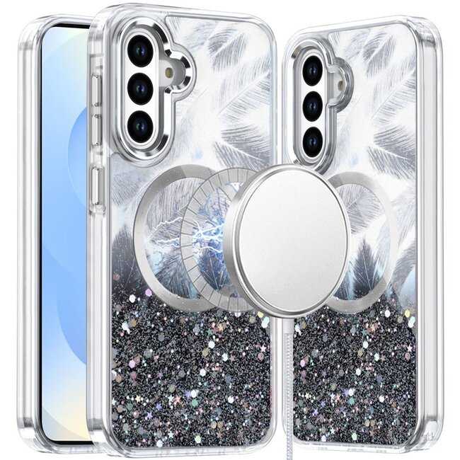 For Samsung For Samsung Galaxy s25 Plus/s24 Plus Epoxy Glitter Shimmer Magnetic Circle Hybrid Case