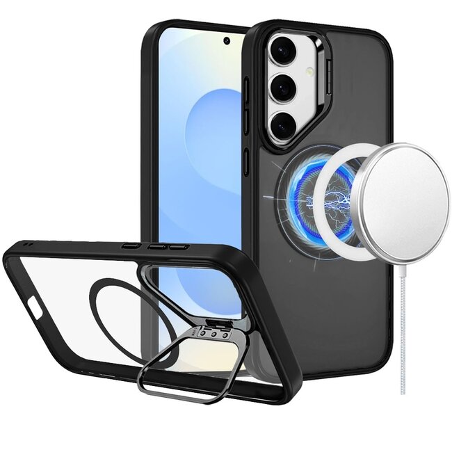 For Samsung For Samsung Galaxy s25 Plus/s24 Plus Fearless Tough HQ Metallic Hybrid with Camera Ring Stand Magnetic Circle Case
