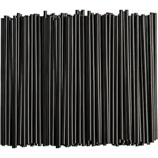 Techy Plastic Black Straw Unwrapped 7.75'' Pack of 300