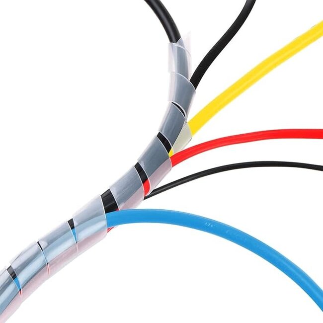Techy Clear Spiral Cable Wrap for Computer Electrical Wire Organizer Sleeve 1.1mx10mm&13mm