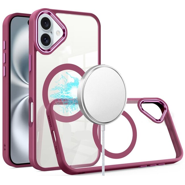 For Apple For Apple iPhone 16 6.1 inch Greatest Clear Acrylic Thick Metal Button Hybrid