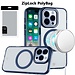 For Apple For Apple iPhone 15 Pro Max Magnetic Circle Ring Transparent Premium Acrylic with Metal Buttons & Camera Raised Lip