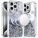 For Apple For Apple iPhone 15 Pro Max Epoxy Glitter Shimmer Magnetic Circle Hybrid Case