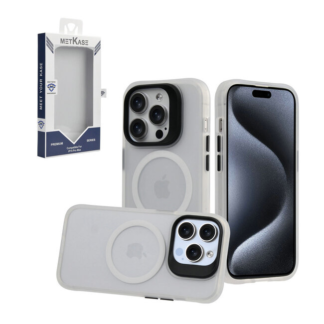 For Apple For Apple iPhone 15 Pro METKASE New Premium MAGNETIC CIRCLE Shockproof Raised Camera Protection Hybrid