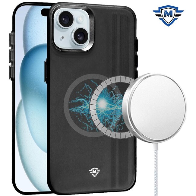 Techy For Apple iPhone 15 Pro METKASE Matte Finish Magnetic Circle Premium Raised Camera Edge Hybrid