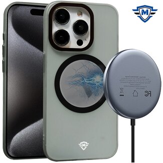 Techy For Apple iPhone 15 Pro METKASE Premium Chrome Edged Camera Magnetic Circle Shockproof Hybrid
