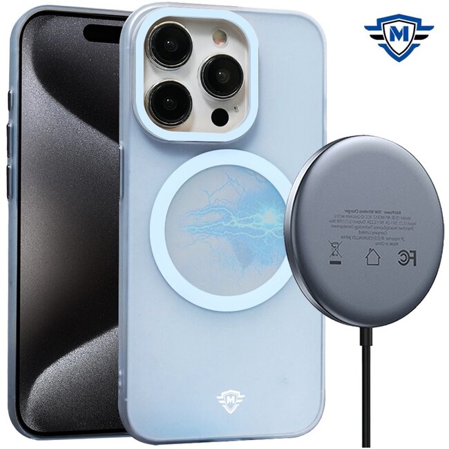 Techy For Apple iPhone 15 Pro METKASE Premium Chrome Edged Camera Magnetic Circle Shockproof Hybrid
