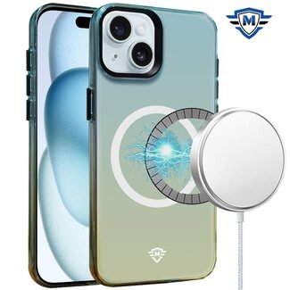 Techy For Apple iPhone 15 Pro METKASE Colorful Toned Transparent [Magnetic Circle] Shockproof Hybrid