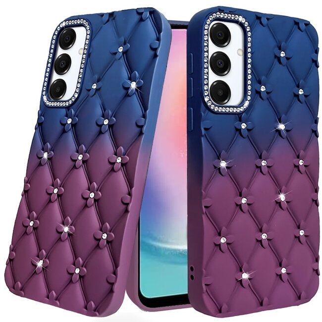 For Samsung For Samsung Galaxy A26 Floral Joy Glitter Shimmer Leather Feel Thick TPU Case