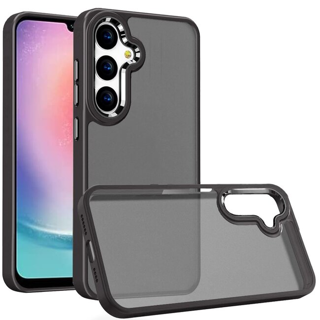 For Samsung For Samsung Galaxy A26 Polished Oil Thick Acrylic Metal Button Hybrid Case Cover