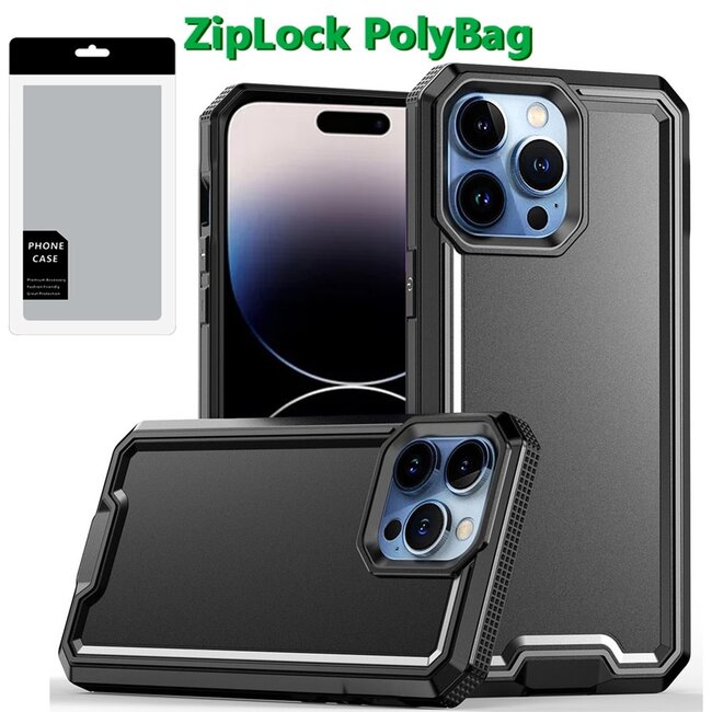 For Apple [PolyBag] For Apple iPhone 14 Pro Max Rank Tough Strong Modern Fused Hybrid