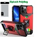 For Apple [PolyBag] For Apple iPhone 13 Pro Max Multi-Functional Card Magnetic Ring Stand Hybrid Camera